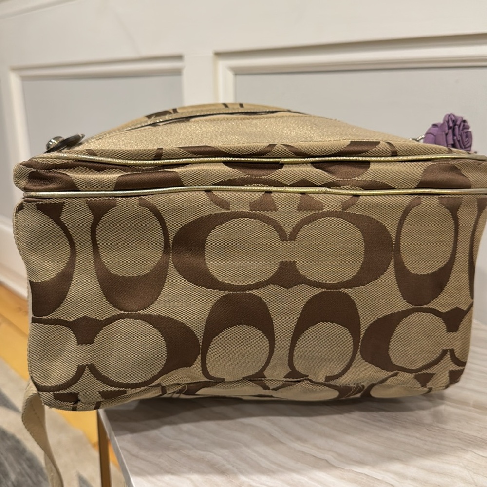 Coach Bag Vintage Signature Logo Brown and Tan Monogram Backpack - Picture 5 of 16